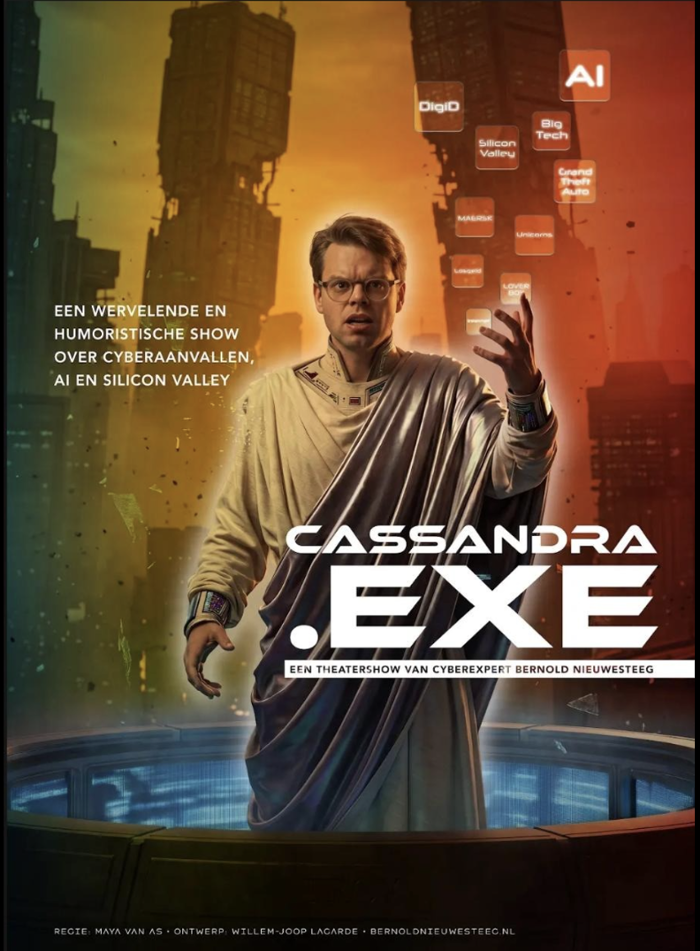 Poster voor het theatercollege over AI door Bernold Nieuwesteeg