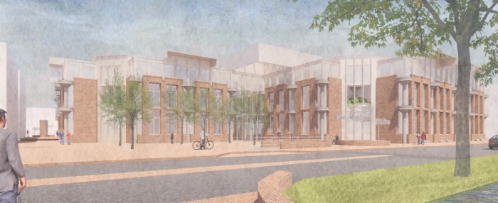 Schetsontwerp van het nieuwe Aleida Nijland gebouw