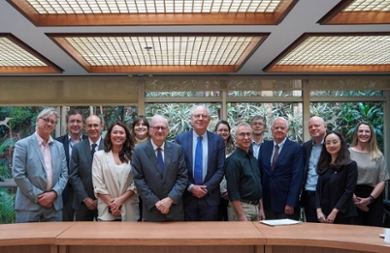 Groepsfoto tijdens het bezoek aan FAPESP