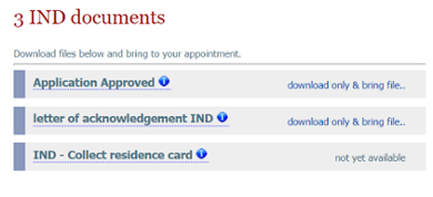 Screenshot IND documents