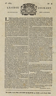 Leydse Courant van donderdag 15 januari 1807.